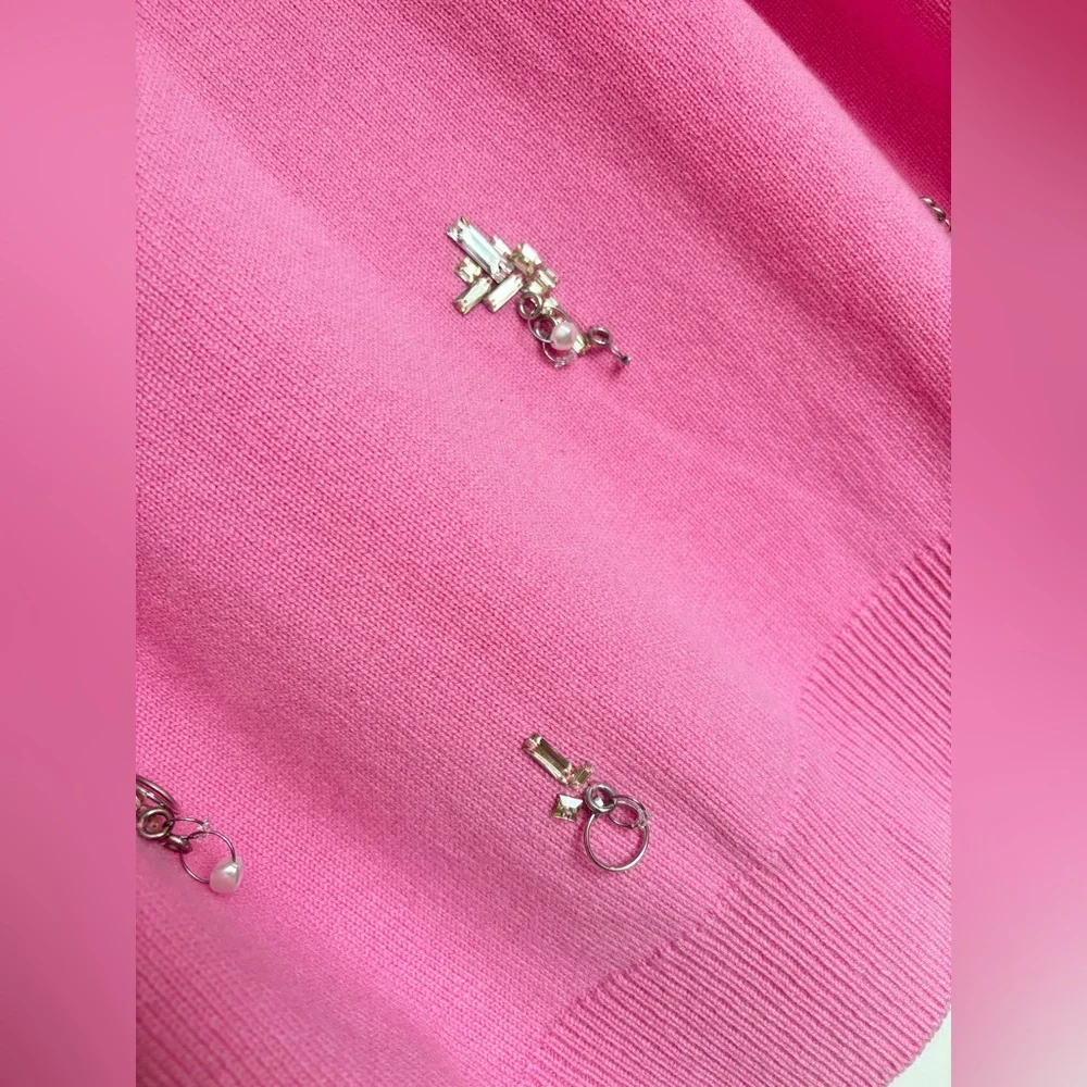 NWT • GIVENCHY • Oversize Pixel Embroidered Wool & Cashmere Sweater • Candy Pink - Picture 2 of 4